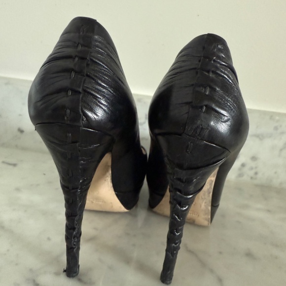 Miu Miu black calf leather corset platform pump - Picture 4 of 5
